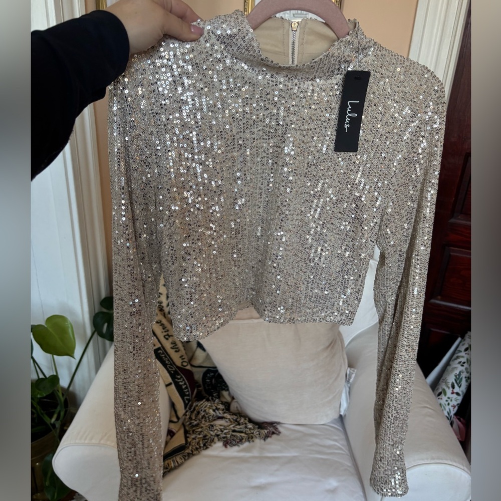 NWT Adorable Lulu’s Sequin Crop Top-XL